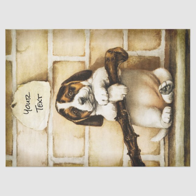 Adorable Puppy Dock Art Decoupage Tissue Paper Seidenpapier (Vorderseite)