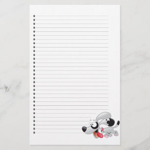 Adorable Puppy Dog Lined Stationery Briefpapier