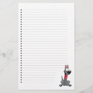 Adorable Puppy Dog Lined Stationery Briefpapier