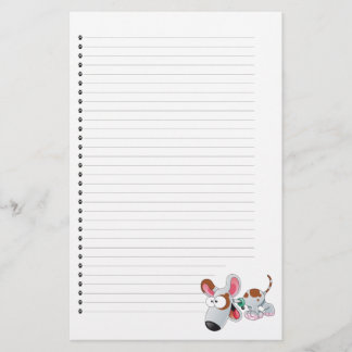 Adorable Puppy Dog Lined Stationery Briefpapier