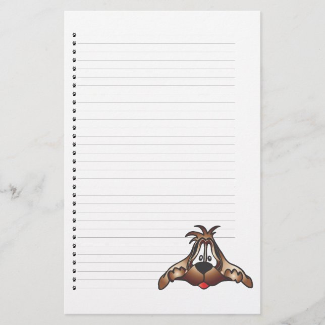 Adorable Puppy Dog Lined Stationery Briefpapier (Vorderseite)