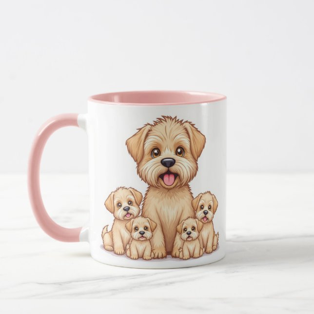 Adorable Puppy Family Tasse - Perfektes Geschenk f (Links)