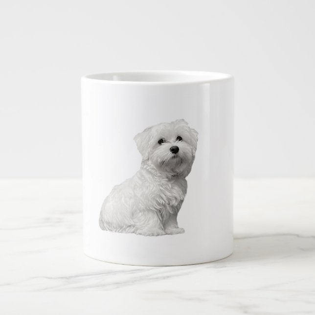 Adorable Puppy Maltese Lili Jumbo-Tasse (Vorderseite)