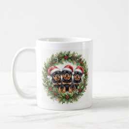 Adorable Puppy Rottweilers Christmas Mug Kaffeetasse