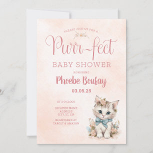 Adorable "Purr-fect" Kinderdusche Einladung