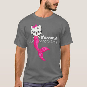 Adorable Purrmaid T Women Girls Mermaid s T-Shirt