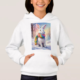 Adorable Rabbit Design auf gemütlichen weißen Swea Hoodie