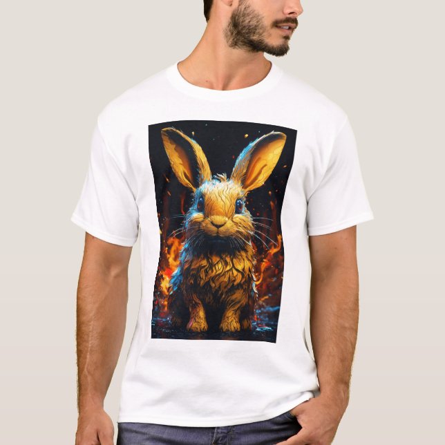 Adorable Rabbit Print Tshirt. T-Shirt (Vorderseite)