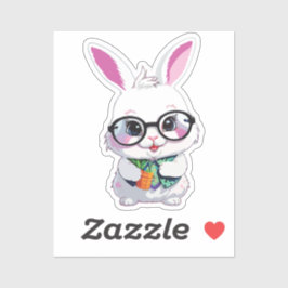 Adorable Rabbit with Sunglasses Vinyl Aufkleber