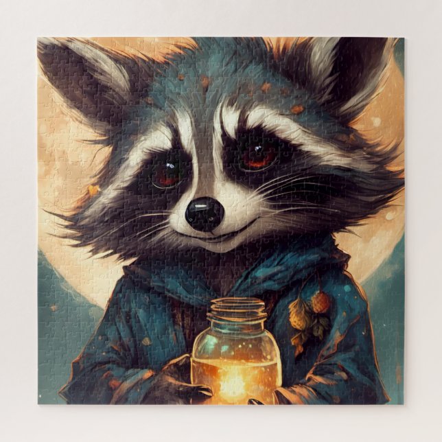 Adorable Raccoon mit einem Zaubertrank Puzzle (Vertikal)
