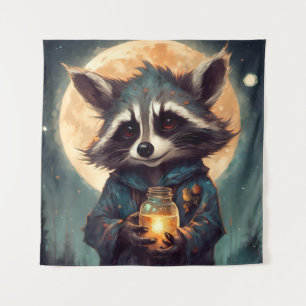 Adorable Raccoon mit einem Zaubertrank Wandteppich