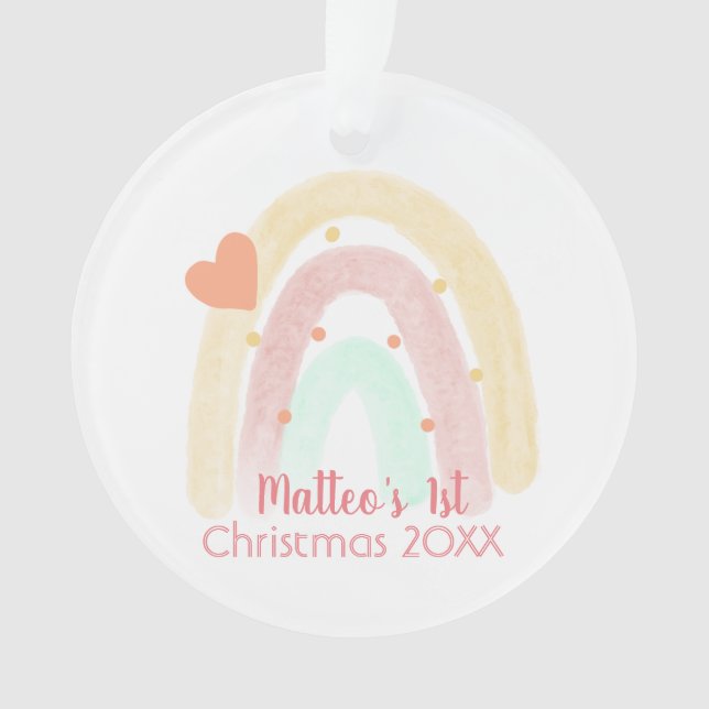 Adorable Rainbow Heart Confetti 1. Weihnachten Ornament (Vorderseite)