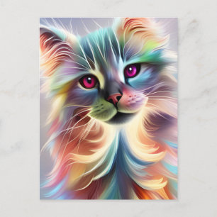 Adorable Rainbow Kitty Postkarte