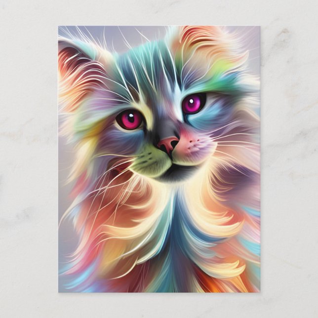 Adorable Rainbow Kitty Postkarte (Vorderseite)