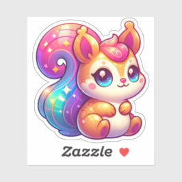 Adorable Rainbow-Segelschnecke mit glänzender Ch Aufkleber