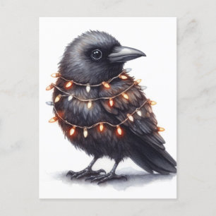Adorable Raven Christmas Postkarte