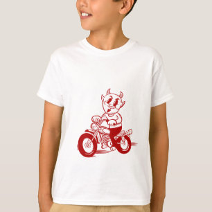 Adorable Red Bike Rider Cartoon T-Shirt