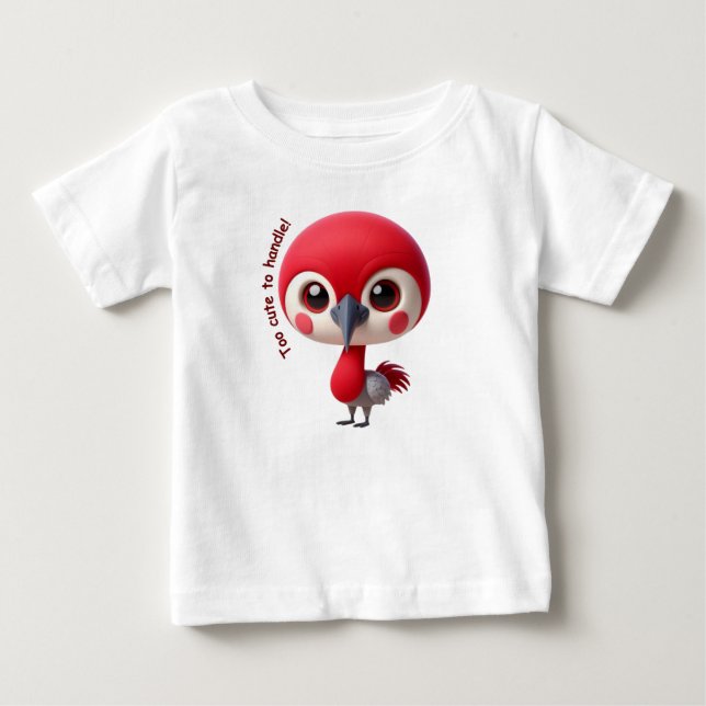 Adorable Red Bird Character Baby T-shirt (Vorderseite)