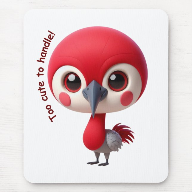 Adorable Red Bird Character Mousepad (Vorne)