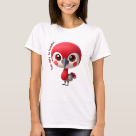 Adorable Red Bird Character T-Shirt