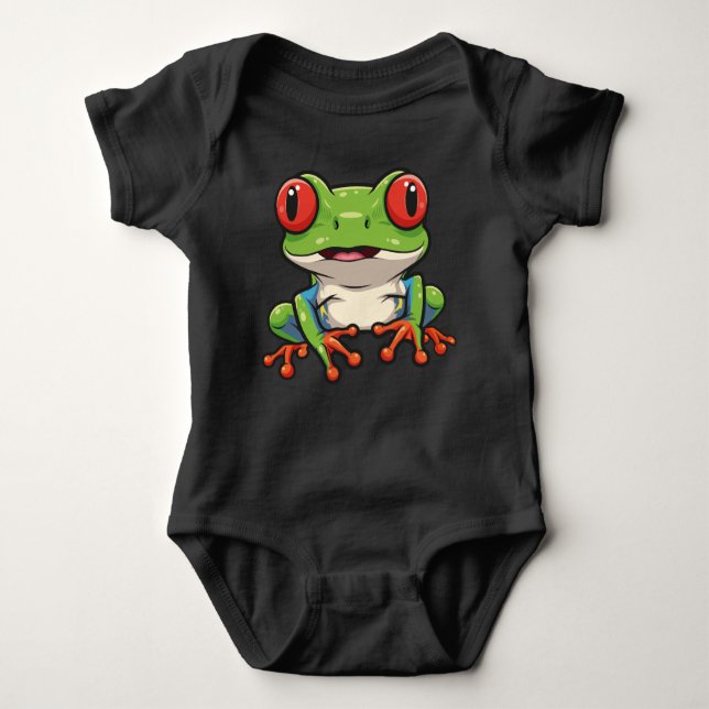 Adorable Red-Eyed Tree Frog Baby Bodysuit Baby Strampler (Vorderseite)