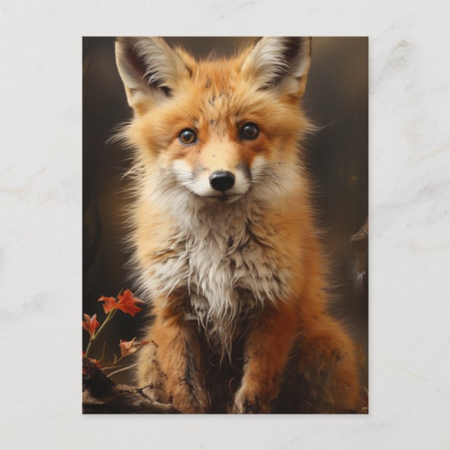 Adorable Red Fox Kit Postkarte (Vorderseite)