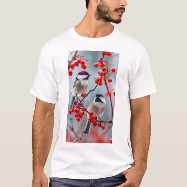Adorable Red-Headed Chickadees T - Shirt (Vorderseite)