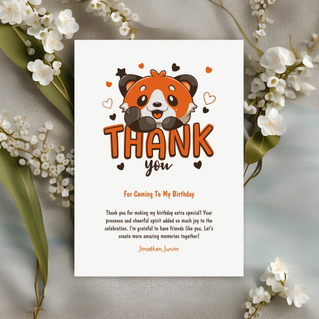 Adorable Red Panda Dankeschön Card - Kindergeburt Dankeskarte (Von Creator hochgeladen)