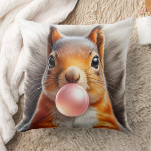 Adorable Red Squirrel Blasebalgum Kinderzimmer Kissen