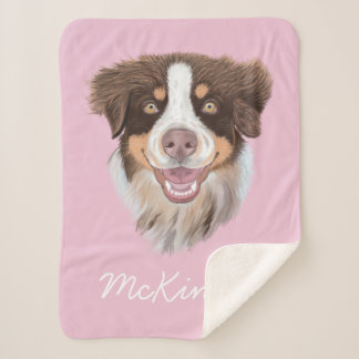 Adorable Red Tri Aussie| Rosa| Personalisiert Sherpadecke