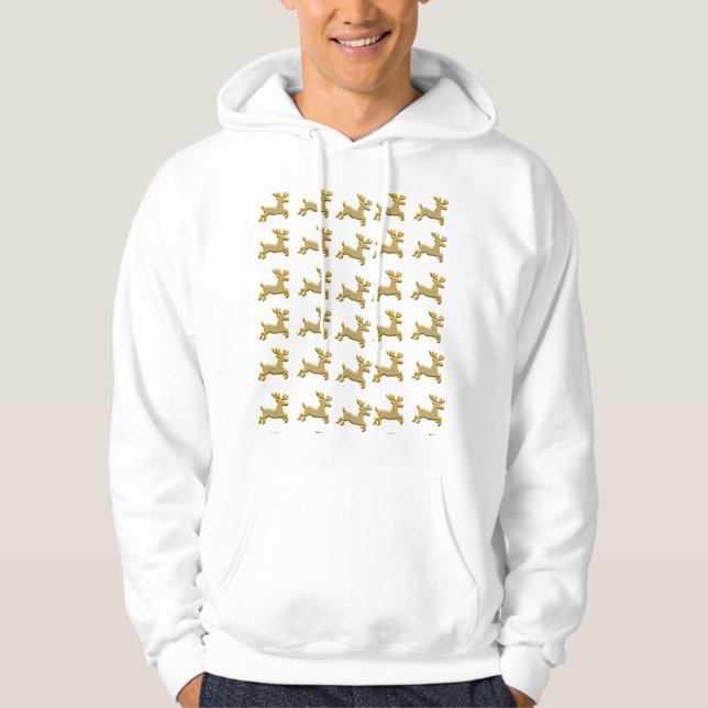 Adorable Reindeer Ugly Weihnachten frohe Weihnacht Hoodie (Vorderseite)
