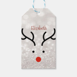 Adorable Rentier Face, Bokeh Geschenkanhänger