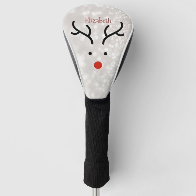 Adorable Rentier Face, Bokeh Golf Headcover (Vorderseite)