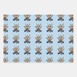 Adorable Rentier Weihnachtsfeier Geschenkpapier Set