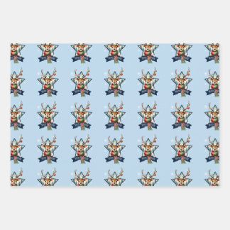 Adorable Rentier Weihnachtsfeier Geschenkpapier Set