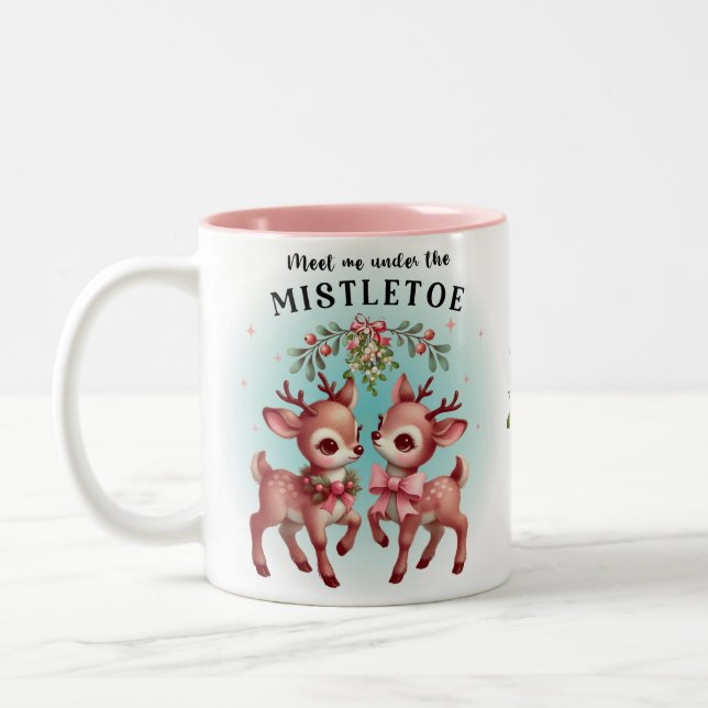 Adorable Rentierferien mistletoe Tasse (Links)