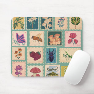 Adorable Retro Botanische und Insekten Vintag Mousepad