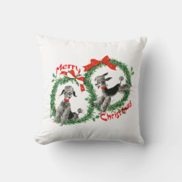 Adorable Retro Poodles Frohe Weihnachtsfeier Kissen