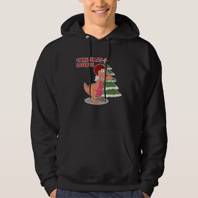 Adorable Rex Christmas Dinosaur  Christmas Saurus Hoodie (Vorderseite)