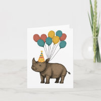 Adorable Rhino Geburtstagskarte