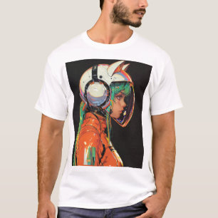 Adorable Robot Girl mit Green Hair T - Shirt