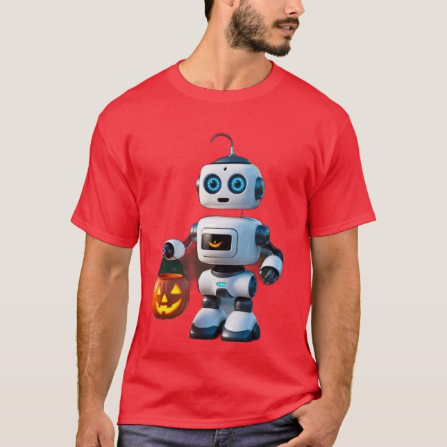 Adorable Robot in Halloween-Kostüm T-Shirt (Vorderseite)