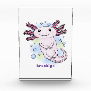 Adorable rosa axolotale Cartoon Fotoblock