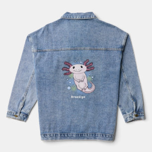 Adorable rosa axolotale Cartoon Jeansjacke