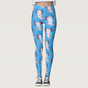 Adorable rosa axolotale Cartoon Leggings