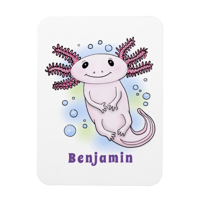 Adorable rosa axolotale Cartoon Magnet (Vertikal)