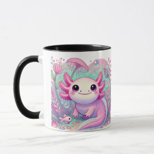 Adorable rosa Axolotl Niedliche Kawaii-Kreatur Tasse