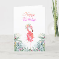 Adorable rosa Flamingos Tropische Blume Geburtstag