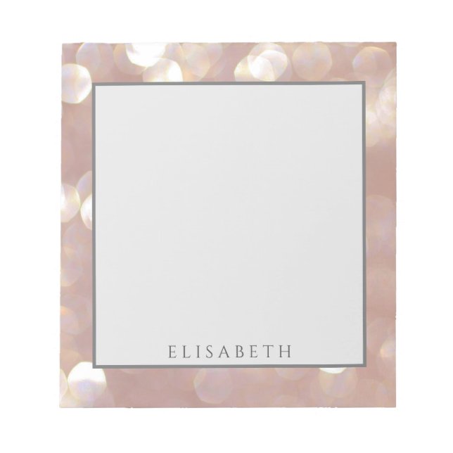 Adorable Rose Gold Buke moderne personalisiert Notizblock (Vorderseite)
