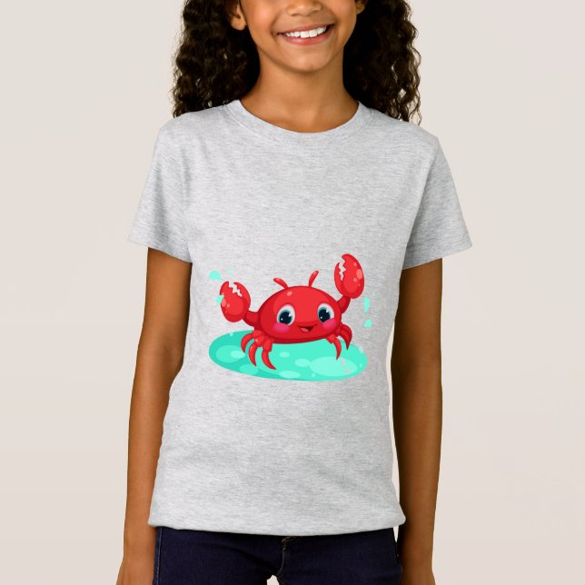 Adorable Rote Krabbe T-Shirt (Vorderseite)